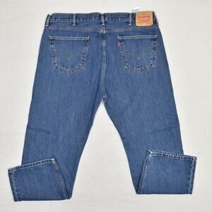 Levi's Men's Jeans Cotton Blue Size 42x30 Zip Solid 505 Regular Straight Denim